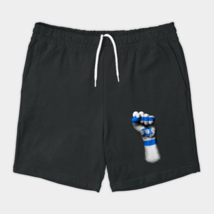 Flag of Israel on a Raised Clenched Fist Shorts