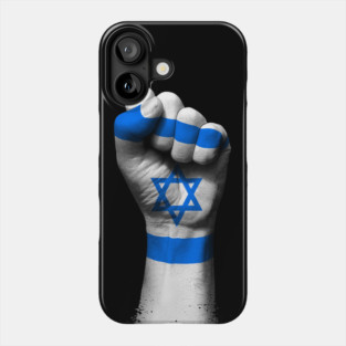 Flag of Israel on a Raised Clenched Fist Phone Case