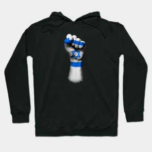 Flag of Israel on a Raised Clenched Fist Hoodie