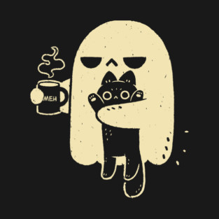 Cute Ghost Holding Cat T-Shirt