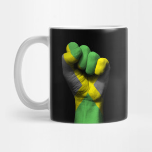 Flag of Jamaica on a Raised Clenched Fist Mug