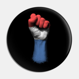Flag of Netherlands on a Raised Clenched Fist Pin