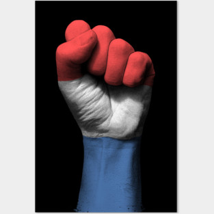 Flag of Netherlands on a Raised Clenched Fist Posters and Art