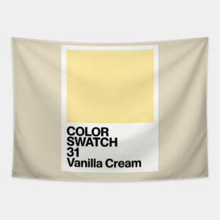 Vanilla Cream Soft Yellow Color Swatch Minimalist Design Tapestry