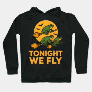 Tonight We Fly Funny Frog Halloween Artwork Hoodie