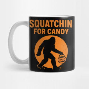 Squatchin for Candy Funny Bigfoot Halloween Artwork Mug