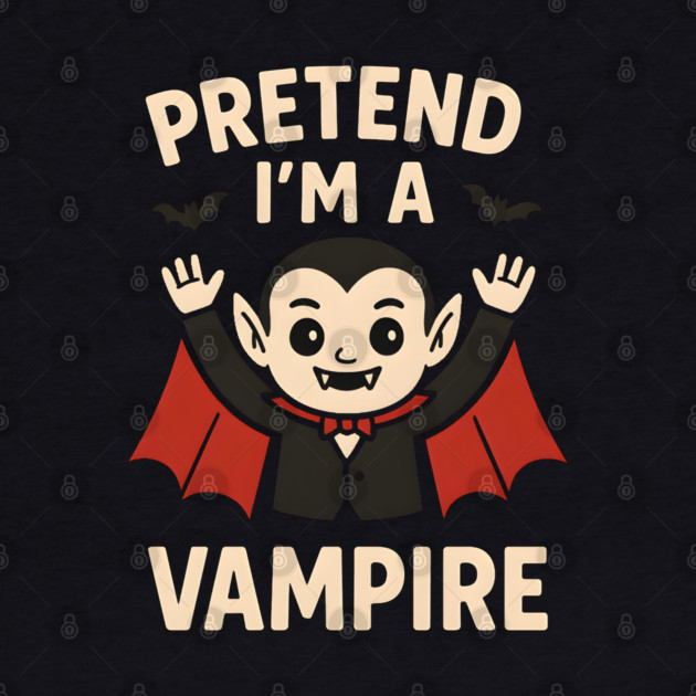Pretend I’m a Vampire Funny Halloween Costume Artwork by MakerMind8.2