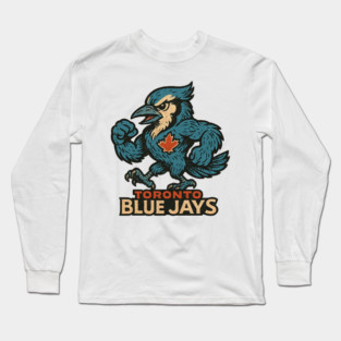 Blue Jays Retro Comic book Style Logo Long Sleeve T-Shirt
