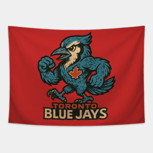 Blue Jays Retro Comic book Style Logo Tapestry