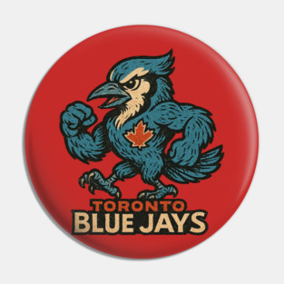 Blue Jays Retro Comic book Style Logo Pin