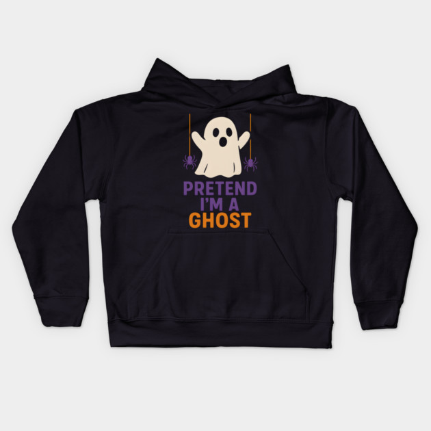 Pretend I’m a Ghost Funny Halloween Costume Artwork Kids Hoodie by MakerMind8.2