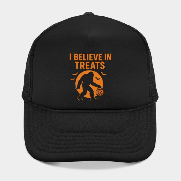 I Believe in Treats Funny Bigfoot Halloween Artwork by MakerMind8.2