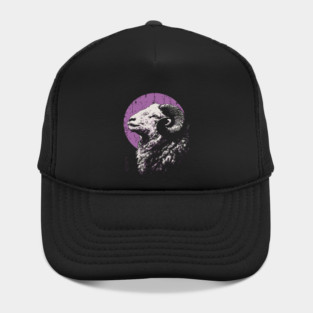 Majestic Ram Japanese Art | Purple Moon Ukiyo-e Style Hat