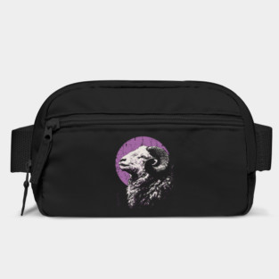 Majestic Ram Japanese Art | Purple Moon Ukiyo-e Style Bag
