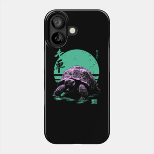 Ocean Sea Turtle Japanese Art | Neon Green Ukiyo-e Style Phone Case
