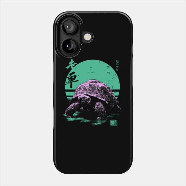 Ocean Sea Turtle Japanese Art | Neon Green Ukiyo-e Style Phone Case by TuncGK