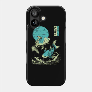 Elegant Koi Fish Japanese Art | Purple Waves Ukiyo-e Style Phone Case
