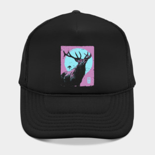 Regal Stag Deer Japanese Art | Purple & Blue Ukiyo-e Style Hat
