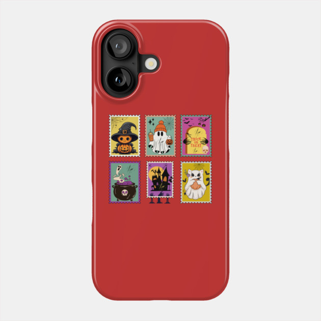 Funny Halloween Stamps Icons Phone Case by The WYLD Tribe