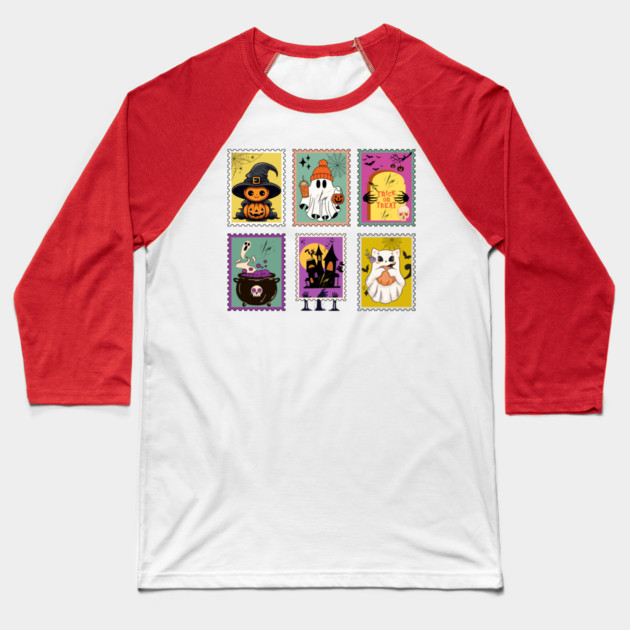 Funny Halloween Stamps Icons Baseball T-Shirt by The WYLD Tribe