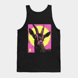 Mountain Goat Japanese Art | Pink & Yellow Ukiyo-e Style Tank Top