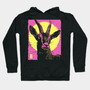 Mountain Goat Japanese Art | Pink & Yellow Ukiyo-e Style Hoodie