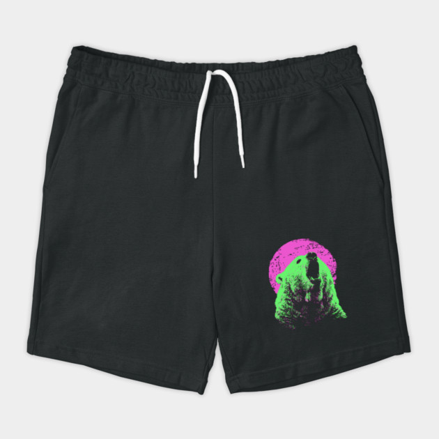 Roaring Grizzly Bear Japanese Art | Neon Pink & Green Ukiyo-e Style by TuncGK