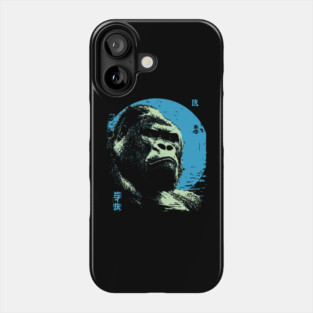 Powerful Gorilla Japanese Art | Blue Moon Ukiyo-e Style Phone Case