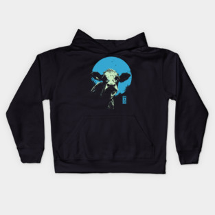 Cute Cow Calf Japanese Art | Blue & Green Farm Ukiyo-e Style Kids Hoodie