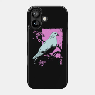 Peaceful Dove Japanese Art | Pink Branch Bird Ukiyo-e Style Phone Case