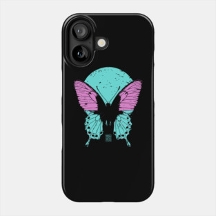 Beautiful Butterfly Japanese Art | Pink & Blue Wings Ukiyo-e Style Phone Case