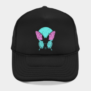 Beautiful Butterfly Japanese Art | Pink & Blue Wings Ukiyo-e Style Hat