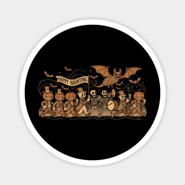 Happy Haunting Vintage Illustration Magnet by Designed By Marty