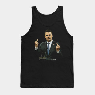 charlie kirk Midle finger Tank Top