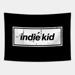 Indie Kid Oasis Distressed Typography – Bold Positive Message Design White Tapestry