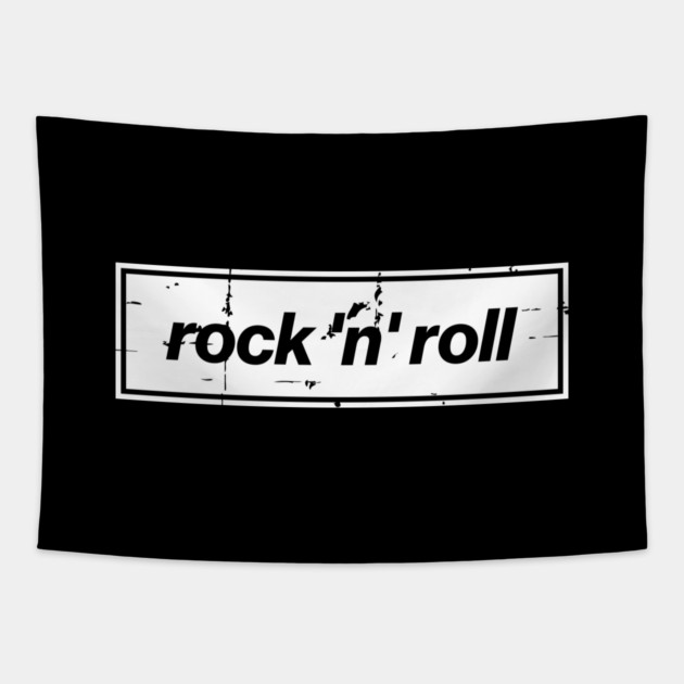 Rock n Roll - The Mancunian Oasis Indie Anthem White Tapestry by Butter Creative