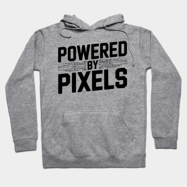 Powered by Pixel Hoodie by Frank Ring