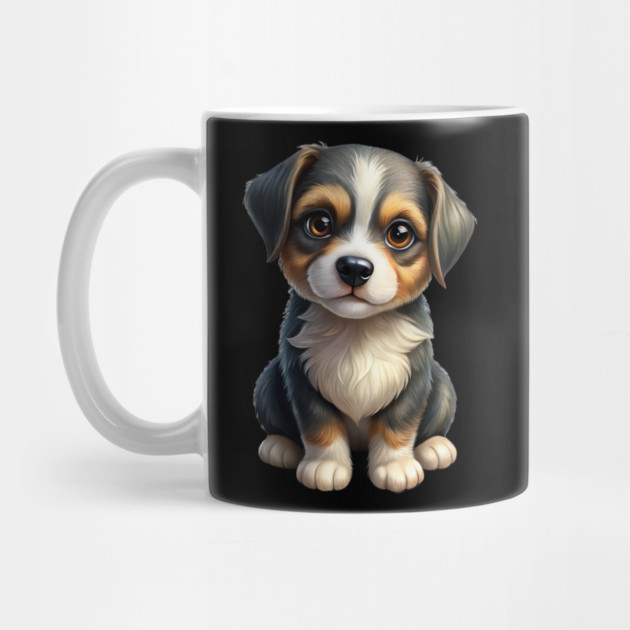 Cute Border Collie Puppy Cartoon Illustration by IamActiveDog