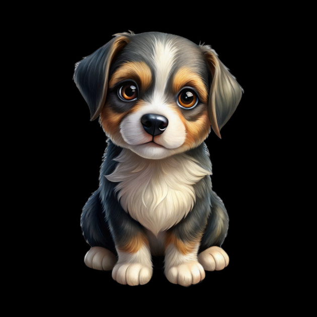 Cute Border Collie Puppy Cartoon Illustration by IamActiveDog