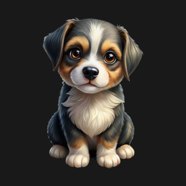 Cute Border Collie Puppy Cartoon Illustration by IamActiveDog