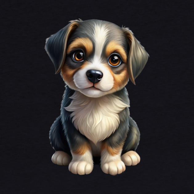 Cute Border Collie Puppy Cartoon Illustration by IamActiveDog