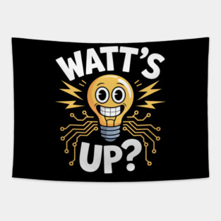 Electrician Watt's Up Lightbulb Tapestry