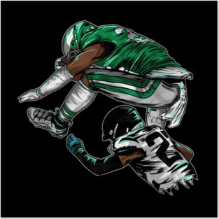 Saquon Barkley Reverse Hurdle Posters and Art