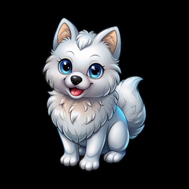 Happy Pomeranian Puppy Cartoon Illustration by IamActiveDog