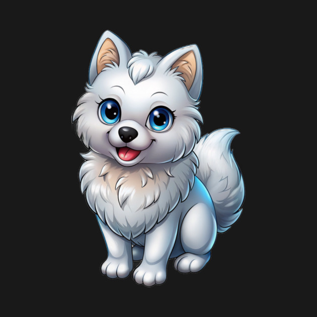 Happy Pomeranian Puppy Cartoon Illustration by IamActiveDog