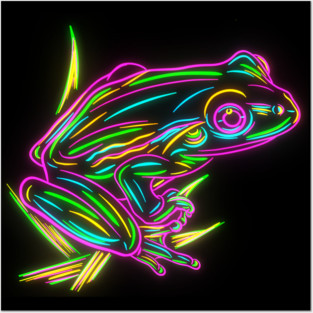 Neon Frog Posters and Art