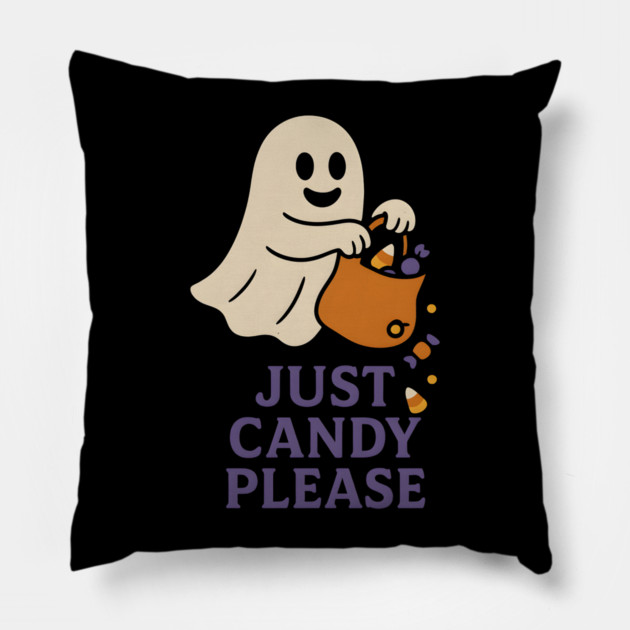 Just Candy Please Halloween Ghost Graphic Pillow by MakerMind8.2