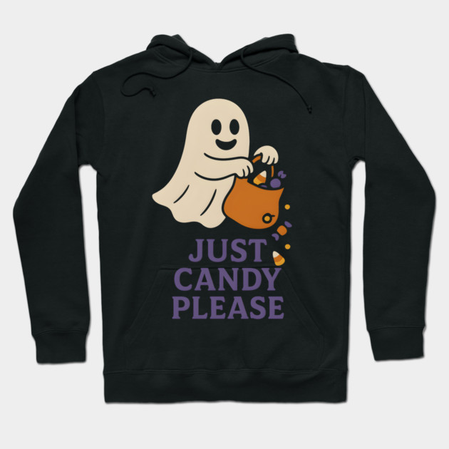 Just Candy Please Halloween Ghost Graphic Hoodie by MakerMind8.2