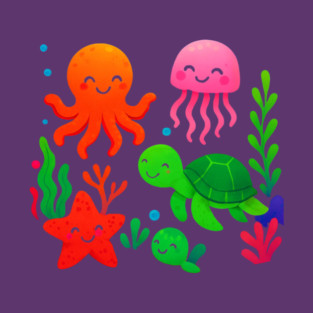 Underwater Friends – Cute Ocean Adventure T-Shirt