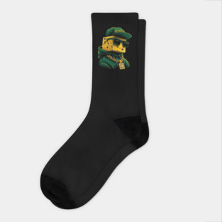 Green Bay Packers Mascot Cheesehead M5638 Socks